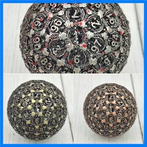 메탈 할로우 RPG 게임 주사위 양면 플라잉 드래곤 100 주사위 대형 메탈 할로우 주사위 직경 1.78 인치 D10