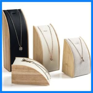 새로운 단단한 나무 목걸이 디스플레이 스탠드 쥬얼리 랙 펜던트 홀더 곡선 보석 디스플레이 소품 보석 포