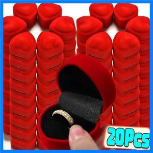 새로운 몰려 들고 붉은 심장 모양 반지 상자 보석 귀걸이 디스플레이 케이스 홀더 선물 상자 결혼 반지 상