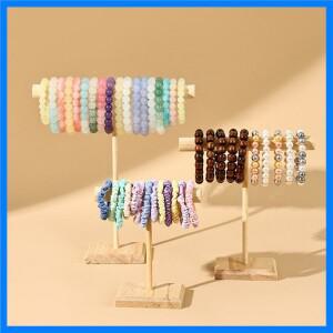 단단한 나무 보석 소품 디스플레이 스탠드 팔찌 목걸이 펜던트 헤어 밴드 보석 보관 디스플레이 스탠드