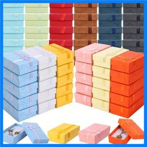 도매 24pcs 모듬 색상 쥬얼리 세트 디스플레이 상자 목걸이 귀걸이 반지 상자 582.5cm 포장 선물 상자 혼합