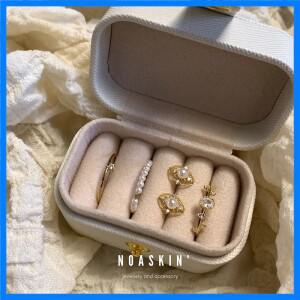 휴대용 소형 보석 보관 가방 여행 간단한 가죽 반지 목걸이 귀걸이 보관 상자 주최자 디스플레이 미니 선물