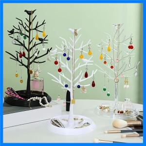 1pc 트레이 귀걸이 목걸이 반지 보석 보관함 데스크탑 보석 타워가있는 나무 모양의 보석 디스플레이 스탠