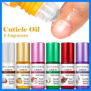 MEET ACROSS 6 풍미 큐티클 오일 7ml/병 무알콜 영양 네일 케어 건조하고 손상된 손톱을 위한 보습 트리트