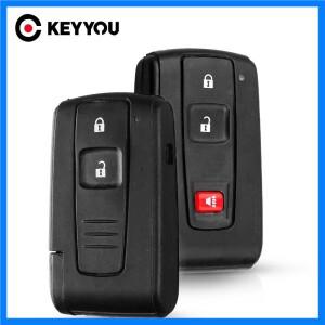 KEYYOU 2/3 버튼 Toyota Prius 2004 - 2009 Corolla Verso Camry 용 원격 스마트 자동차 키 커버 (Uncut Bl