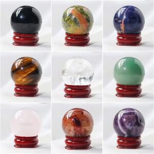 C41 천연 자수정 크리스탈 볼 광택 구체 마사지 레이키 치유석 장식품 정교한 수집