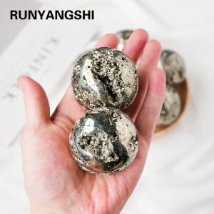천연 칼코피라이트 크리스탈 구 파이라이트 볼 스톤 락 치유 표본 미네랄 레이키 차크라 홈 룸 장식