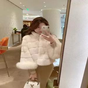 밍크케이프 퍼자켓 망토숄 숏 퍼프 카디건 아우터 보온 겨울