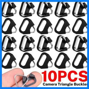 2-10PCS 벨트 후크 매는 밧줄에 대 한 플라스틱 모자와 스테인레스 스틸 삼각형 분할 링 카메라 어깨 스트