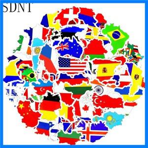 50 PCS 국기 여행 스티커 장난감 국가지도 어린이를위한 PVC 스티커 DIY 가방 노트북 자동차 스케이트 보드
