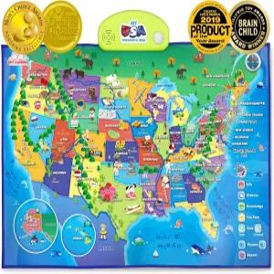 최고의 학습 i-Poster My USA u2013 인터랙티브 토킹 미국 지도를 통해 5세에서 12세 사이의 들이 주 수도