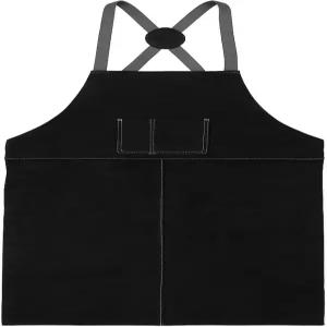 하우스러블 가죽 앞치마 용접 남성용 대장간 작업용 턱받이 내열성 용접기 기어 단조 목공 목재 금속 가공