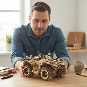 OUZEY DIY 모래 및 해변 차량 3D 나무 퍼즐 - 레이저 컷 모델 조립 키트, 어린이를 위한 창의적인 조립 장난감