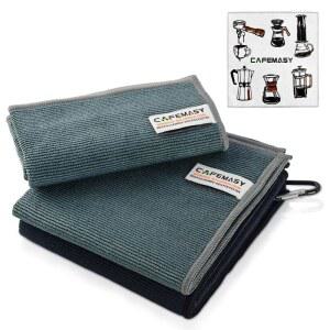 에스프레소 커피 머신 스팀 완드와 바 카운터를 청소하기 위한 3개의 부드러운 바리스타 미르코 섬유 천 후크 세트 팩이 포함된 CAFEMASY 청소 타월