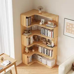 책장 코너 책꽂이 삼각 수납 장 틈새 선반 정리 서재 장식장 우드 원목 모서리