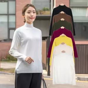 엄마옷 베이직 골지니트반폴라티셔츠 1GHJ23836 중년여성 마담 60 70대  빅사이즈 할머니