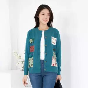 엄마옷 울라운드 캐주얼 니트가디건 1GHJ23743 중년여성 마담 60 70대  빅사이즈 할머니