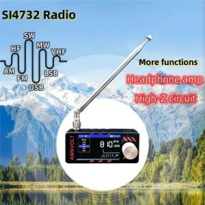 V3S AMNVOLT 미니 소형 SI4732 DSP 라디오 수신기 Hi-Z 헤드폰 증폭기 회로 AM SSB LSB USB 다중 모드 수신