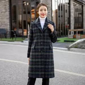 엄마옷 울체크 테일러드 카라코트 1GHJ24963 중년여성 마담 60 70대  빅사이즈 할머니