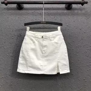 흰색 청치마 화이트 롱치마 뒷트임 진청 여성 흰치마