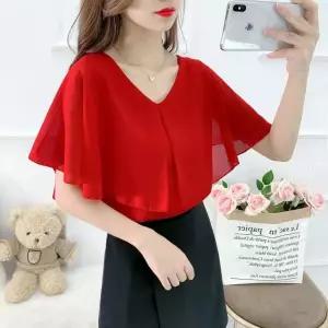 라인댄스복 상의 여성 댄스티 레이스 사교 블라우스 쉬폰