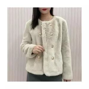 여자가죽자켓 밍크털 코트 가을 겨울 퍼 일체형 ible4