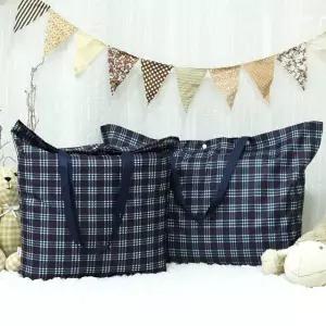 어린이 낮잠이불 가방 유치원 -클래식체크 대용량 유모차 수납 방수