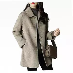 여성 가을겨울코트 반코트 여자 정장 더블 싱글 기본 가을겨울 모직코트 외투 길이 하프