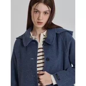 [르오트]알파카 울블렌디드 핸드메이드 후드 롱코트 후드탈부착 사이즈 55 88까지_P414161347