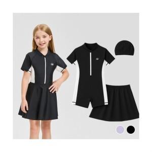 오르웨인 여아용 생존수영 수영복 UPF50+ 자외선 차단 아동용 초등학생 래쉬가드