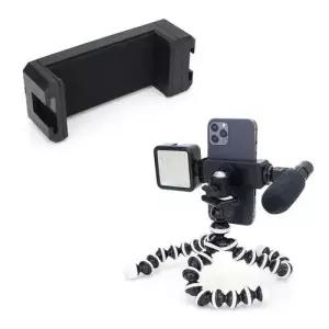 핸드폰 더블 콜드슈 마운트 홀더 거치대 셀카봉 삼각대 조명 WB811FF