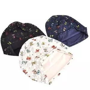 고품질 봄 여름 아줌마두건 나비 패턴 두건 주방 캡 위생 모자 (WFJRCSK)