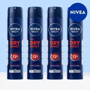 맨 데오드란트 스프레이 드라이 임팩트 200ml 4개