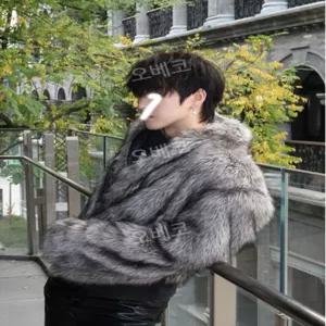 남자퍼자켓 남성숏코트 기모 빅사이즈 인조털 아우터 루즈핏