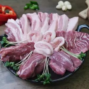 숨긴돼지 뒷고기 돼지고기 특수부위 뽈살 차돌뒷고기 돈뽈항정 왕꼬들살 두항정살 모듬 구이용
