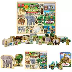 티에스슈어 우든 동물원 블록 역할놀이 원목 블럭 목재 쌓기놀이 (35p) TSS2076
