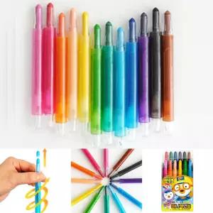 지구화학 뽀로로 미니 색연필 (12색) 샤프식색연필 돌려쓰는 색칠놀이 미술준비물 신학기