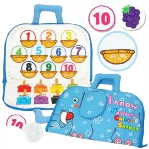 리틀캐빈 헝겊책 숫자 색상 모양 학습용 셈놀이 손잡이 봉제 천책 감각놀이 두뇌발달 유아