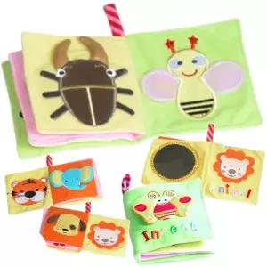 리틀캐빈 미니북 동물 곤충 학습 헝겊책 삑삑이 봉제 천책 바스락 촉감놀이 감각발달 유아