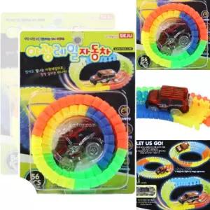 야광 레일자동차 미니카장난감 트랙 연결 분해 레이싱 경주 묘기 (37개월이상)