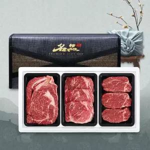 [심심상인]국내산 1등급 소고기 스페셜 구이 선물세트 1호 1kg(꽃등심500+채끝300+안심200)