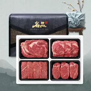 [심심상인]국내산 1등급 소고기 스페셜 구이 선물세트 3호 1kg(꽃등심300+채끝300+살치살200+안심200)