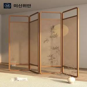 수공예 자수 병풍 파티션 초충도 예술 퀼팅 송학 접이식 전통 재료 장식장 칸막이 화조도