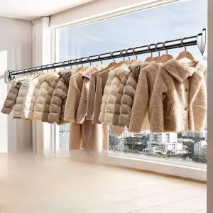 무타공 빨래 걸이 베란다 압축봉 옷걸이 오피스텔 건조 창틀 건조대 수건 원룸 빨래건조대