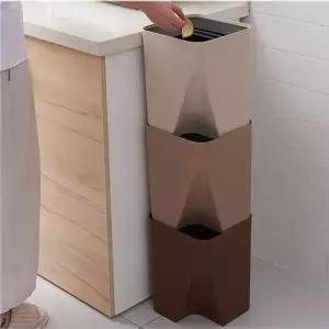 수직 수납형 쓰레기통 인테리어 휴지통 분리수거 수납함 공간 절약 (WFK7A2P)