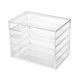 서랍장 투명 립스틱 보관함 사각 보관 테이블 미니 진열대 1단 화이트