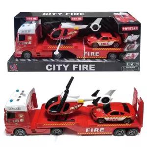 데코앤 사운드 자이언트 소방 트레일러 미니카 작동완구