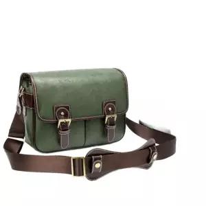 프리미엄 레트로 가죽 렌즈 미러리스 카메라 숄더백 케이스 그린 미디엄