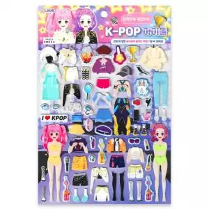 추천템 역할놀이 케이팝 1매 K-POP 스티커 인기 홀로그램 선물 공주 드레스 코디 엠보싱 꾸미기 아이돌 수