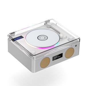 시디플레이어 다기능 레트로 CD 플레이어 무선 블루투스 스피커 FM 라디오 음악 플레이어 리모컨 다채로운 분위기 조명